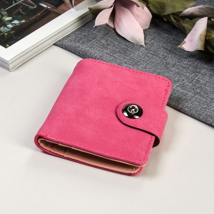 Кошелёк женский на магните, 1 отдел, для карт, цвет малиновый