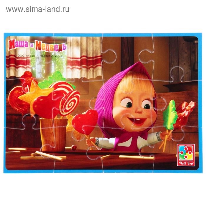 Пазлы мягкие «Маша и Медведь. Маша с конфетами» (1577347