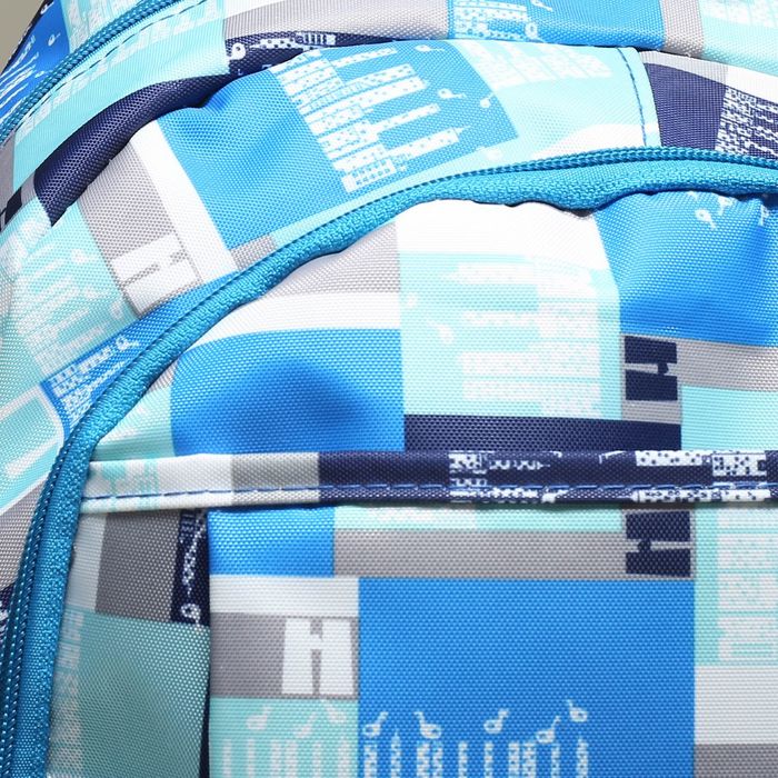 Рюкзак подр Клетка, 27*17*43, отдел на молнии, 3 нар кармана, 2 бок сетки, усил спинка, синий 167