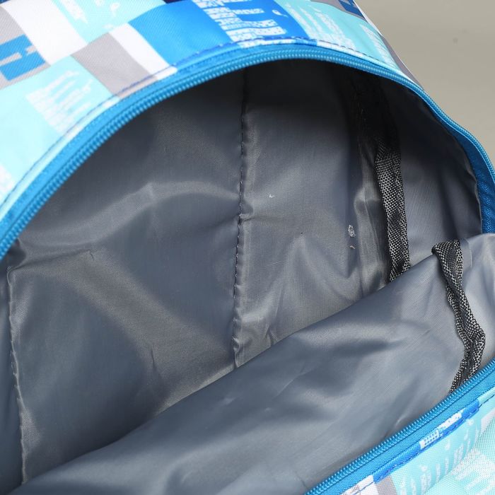 Рюкзак подр Клетка, 27*17*43, отдел на молнии, 3 нар кармана, 2 бок сетки, усил спинка, синий 167