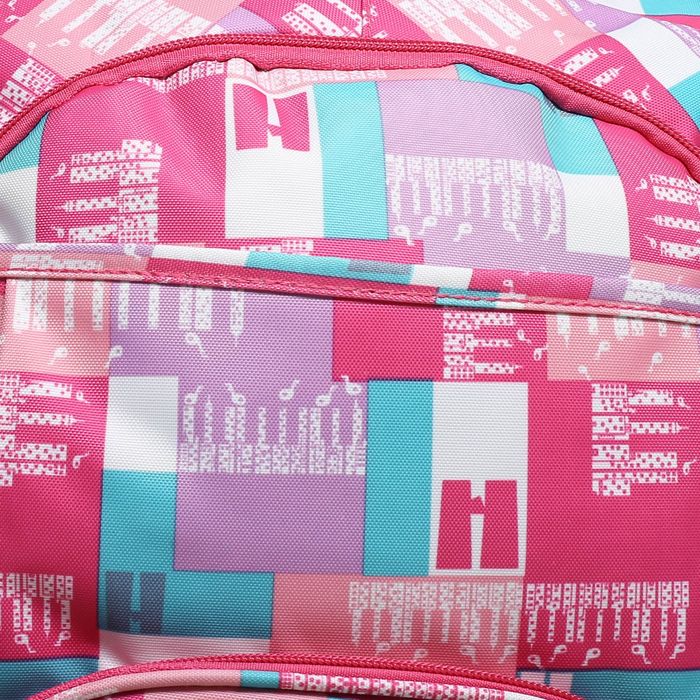 Рюкзак подр Клетка, 27*17*43, отдел на молнии, 3 нар кармана, 2 бок сетки, усил спинка, розовый 1