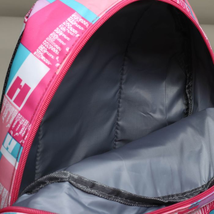 Рюкзак подр Клетка, 27*17*43, отдел на молнии, 3 нар кармана, 2 бок сетки, усил спинка, розовый 1