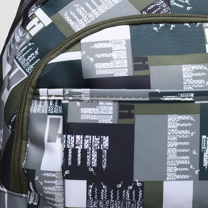 Рюкзак подр Клетка, 27*17*43, отдел на молнии, 3 нар кармана, 2 бок сетки, усил спинка, коричневый