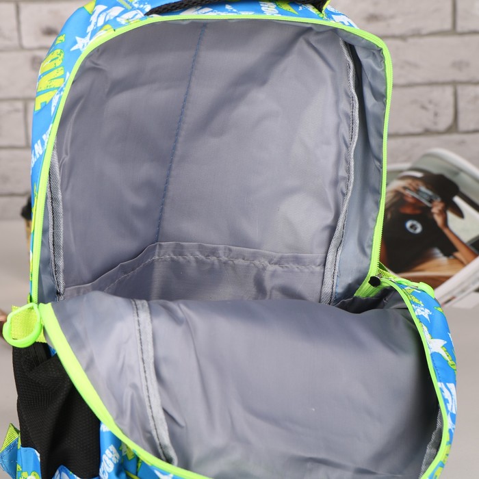 Рюкзак подр Звезды 30*16*46, отдел на молнии, 3 нар карман, 2 бок сетки, синий