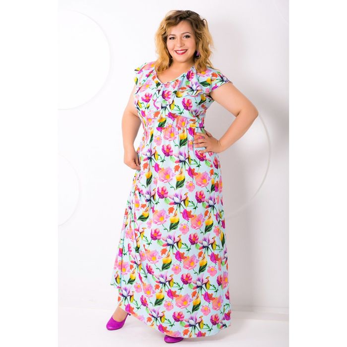 Платье женское, размер 58, цвет голубой П-436/1