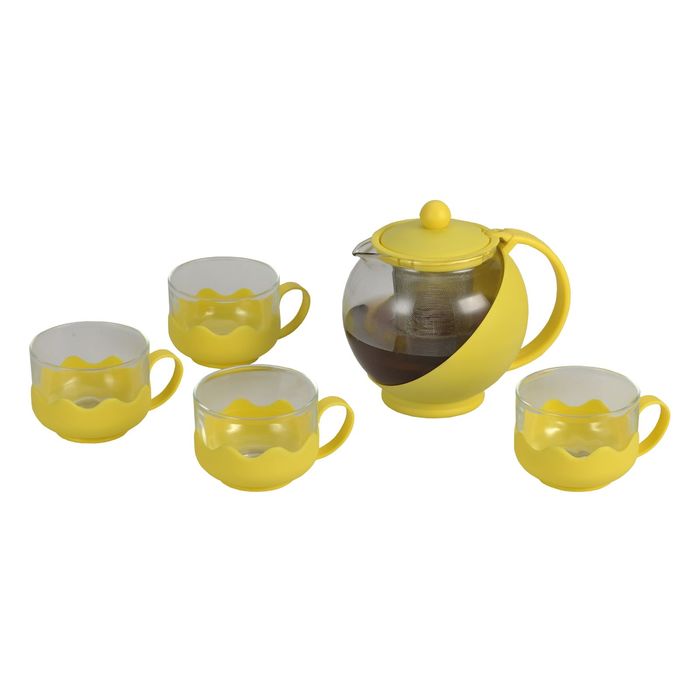Чайный набор Irit, чайник и 4 чашки 0,75 л/ 0,15 л