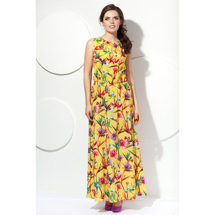 Платье женское, размер 50, цвет жёлтый П-352