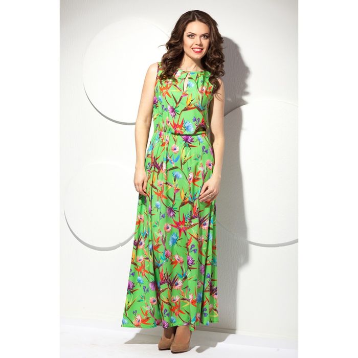 Платье женское, размер 48, цвет зелёный П-352/1