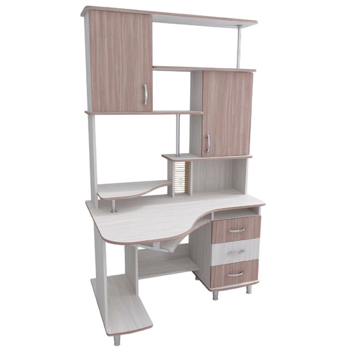 Стол компьютерный Элина-2 Левый Ясень шимо светлый/темный