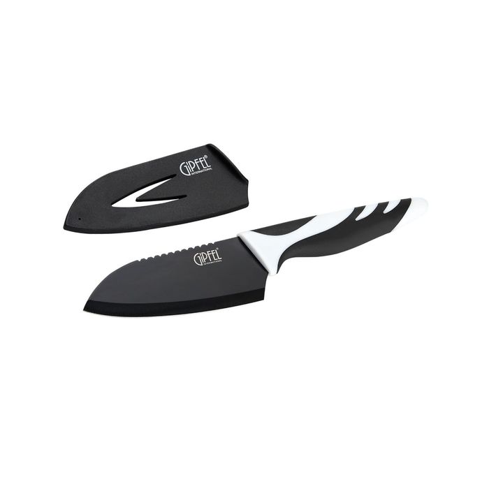 Нож Сантоку Rainbow 11 см, чёрная ручка