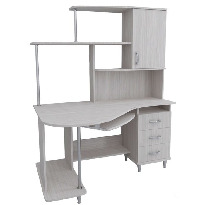 Стол компьютерный Альфа Левый Ясень шимо светлый