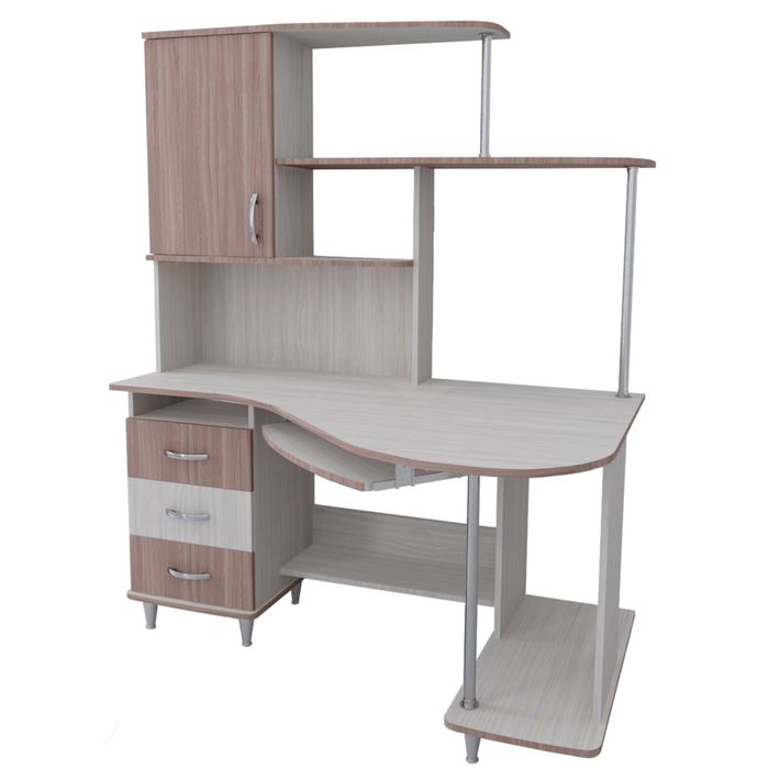 Стол компьютерный Альфа Правый Ясень шимо светлый/темный