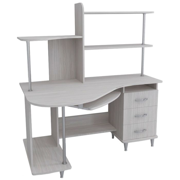 Стол компьютерный Альфа-3 Левый Ясень шимо светлый