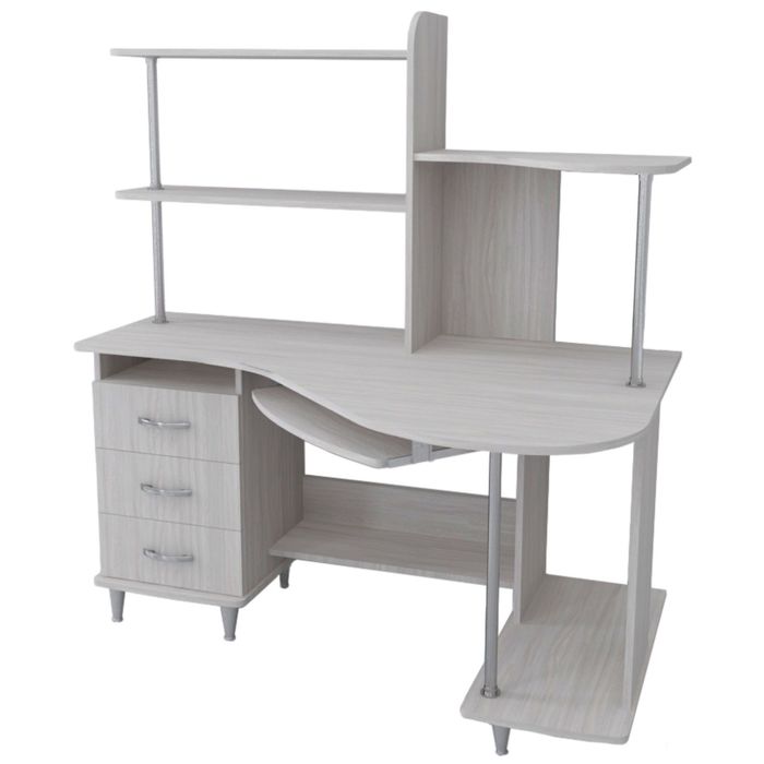 Стол компьютерный Альфа-3 Правый Ясень шимо светлый