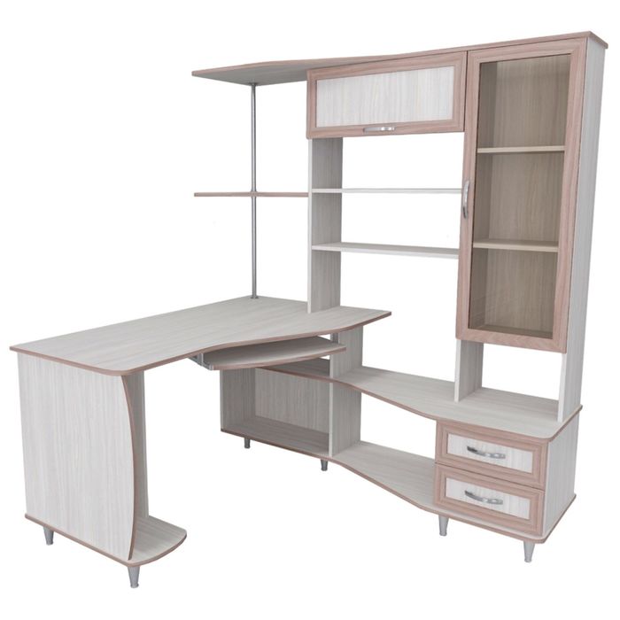 Стол компьютерный Альфа-4 Правый Ясень шимо светлый/темный