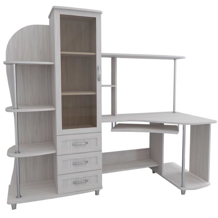 Стол компьютерный Альфа-5 Правый Ясень шимо светлый