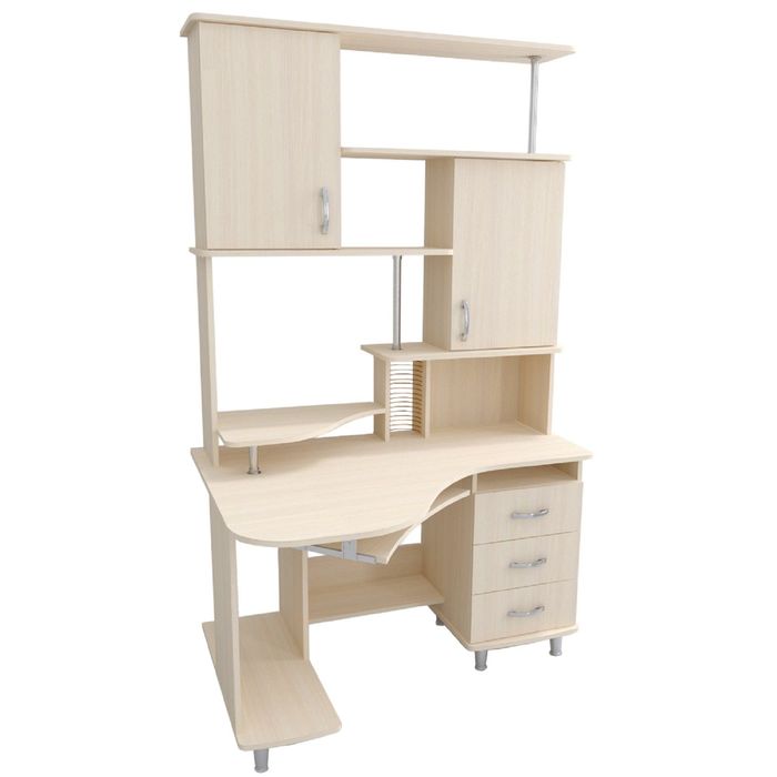 Стол компьютерный Элина-2 Левый Дуб молочный