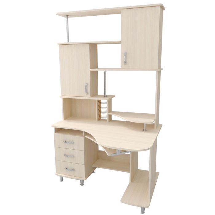 Стол компьютерный Элина-2 Правый Дуб молочный