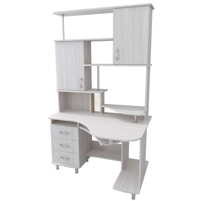 Стол компьютерный Элина-2 Правый Ясень шимо светлый