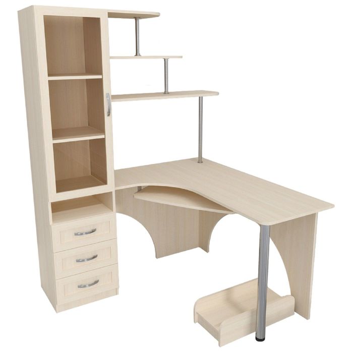 Стол компьютерный Карат Левый Дуб молочный