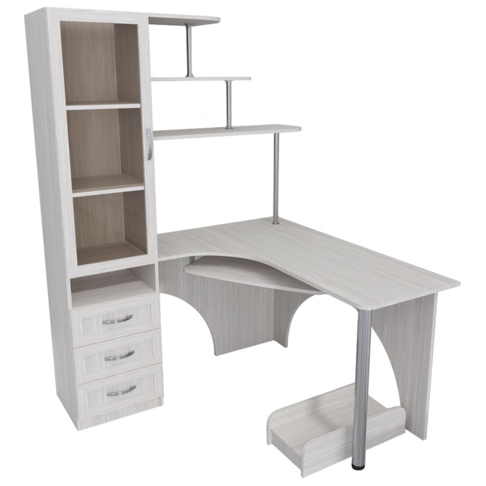 Стол компьютерный Карат Левый Ясень шимо светлый