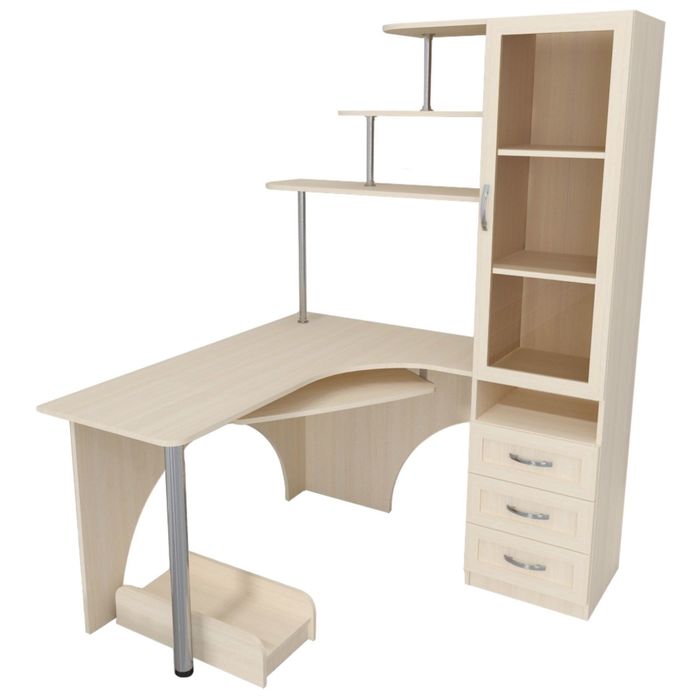 Стол компьютерный Карат Правый Дуб молочный