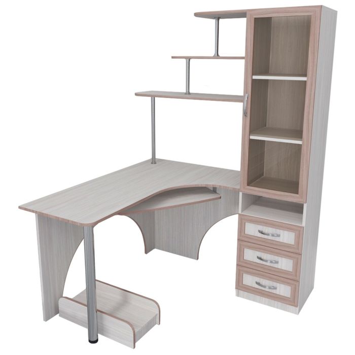 Стол компьютерный Карат Правый Ясень шимо светлый/темный