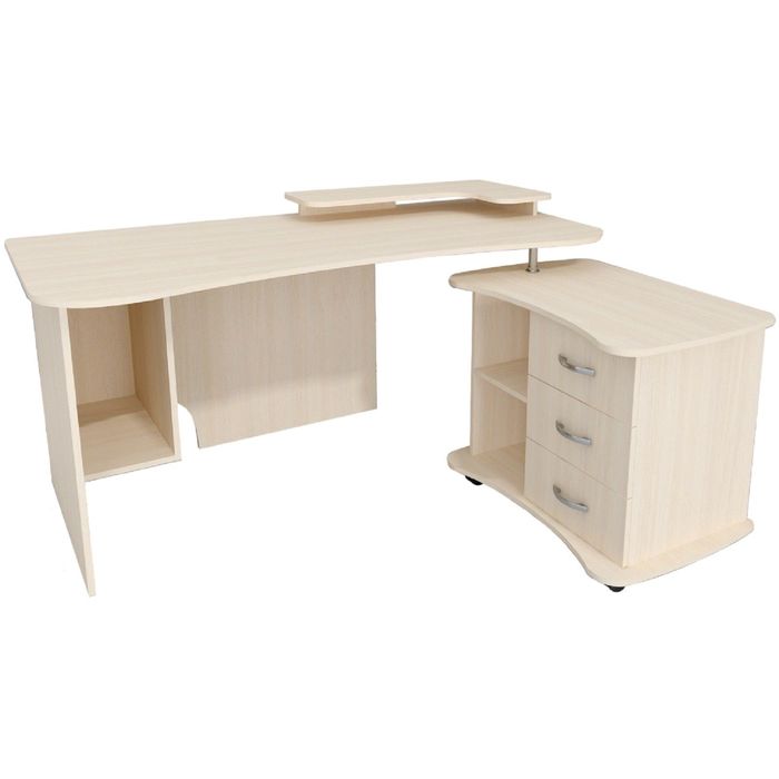 Стол компьютерный Карат-16 Правый Дуб молочный