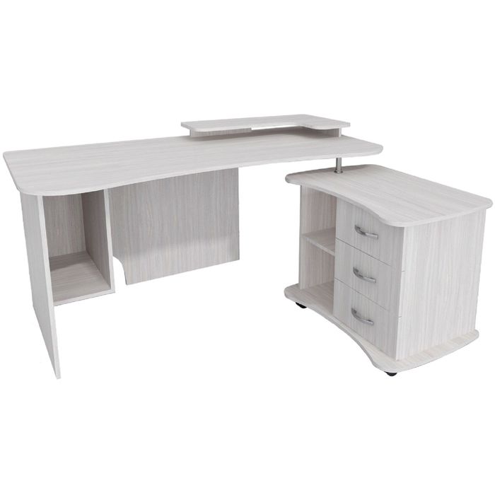 Стол компьютерный Карат-16 Правый Ясень шимо светлый