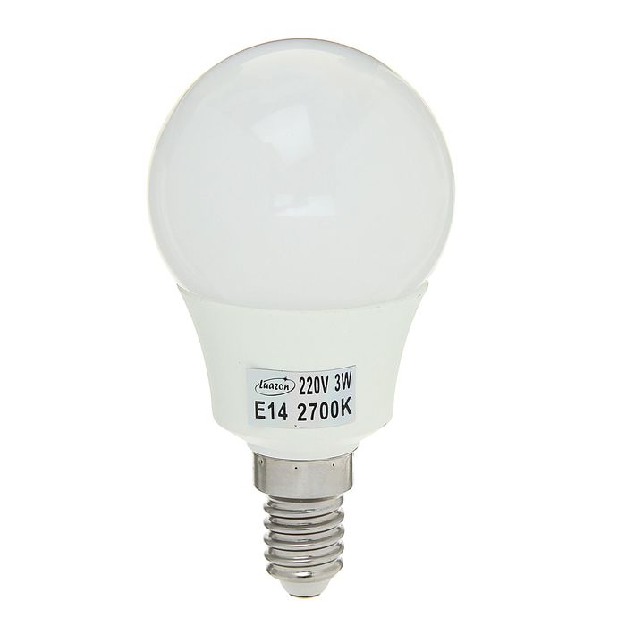 Лампа светодиодная AL радиатор "Luazon" LED, Е14-3W-2700К-SMD2835-240Lm-270deg-180-265V