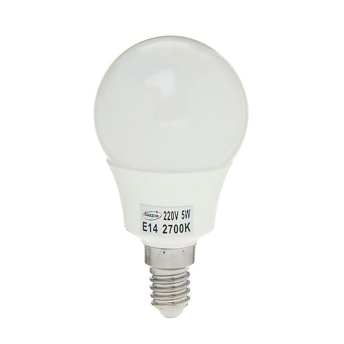 Лампа светодиодная AL радиатор "Luazon" LED, Е14-5W-2700К-SMD2835-400Lm-270deg-180-265V