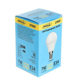 

Лампа светодиодная Luazon Lighting, 7 Вт, Е14, 560 Лм, 2700 К, 180-265 В, AL радиатор