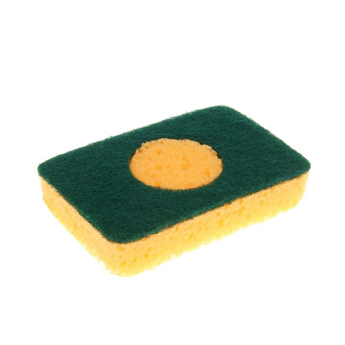 Губка для мытья посуды со скрабером