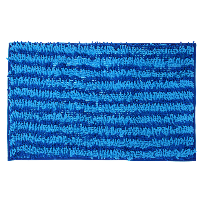 Коврик для ванной "Букли полосатые", цвет сине-голубой