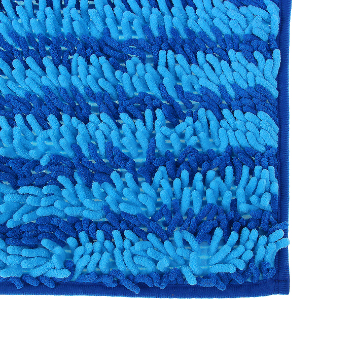 Коврик для ванной "Букли полосатые", цвет сине-голубой
