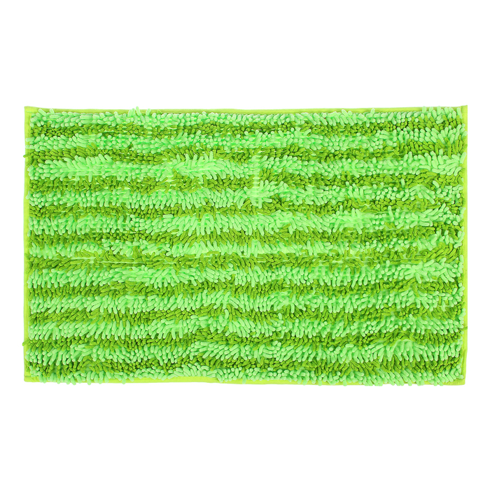 Коврик для ванной "Букли полосатые", цвет зелёный