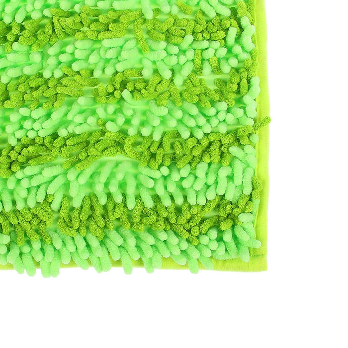 Коврик для ванной "Букли полосатые", цвет зелёный