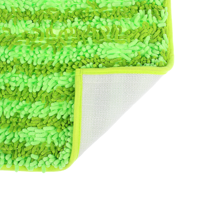 Коврик для ванной "Букли полосатые", цвет зелёный