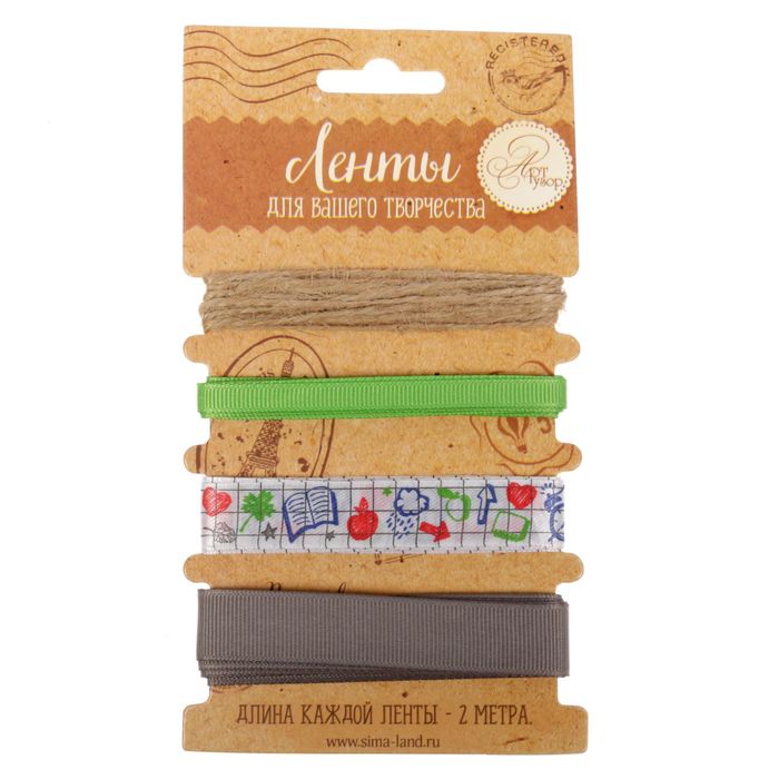 Набор декоративных лент "Школа - это маленькая жизнь" (4 шт), 9 х 16,5 см