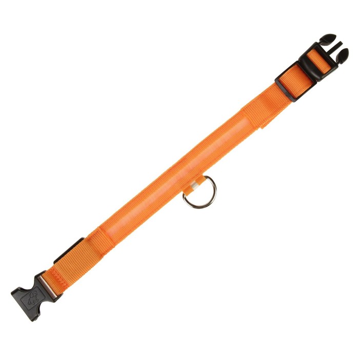 Ошейник с подсветкой, зарядка от USB, до 45 см, 3 режима свечения, оранжевый