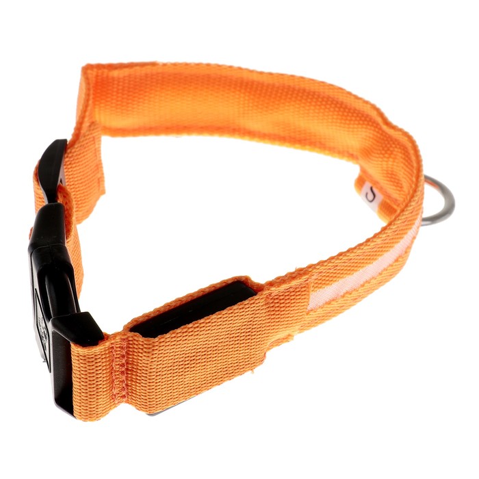 Ошейник с подсветкой, зарядка от USB, до 58 см, 3 режима свечения, оранжевый