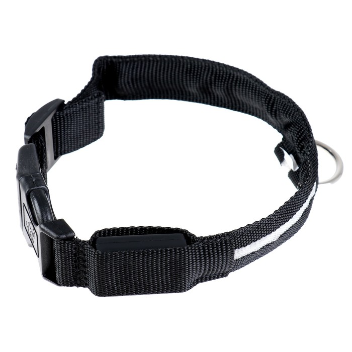 Ошейник с подсветкой, зарядка от USB, до 50 см, 3 режима свечения, черный