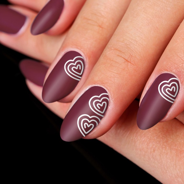 Трафарет для ногтей "Сердце", 9шт