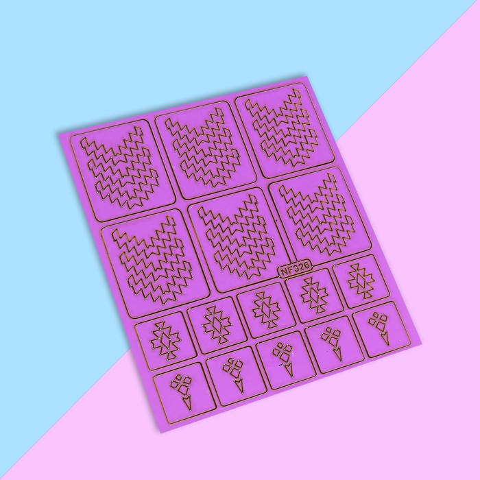 Трафарет для ногтей "Зиг-заг", 16шт