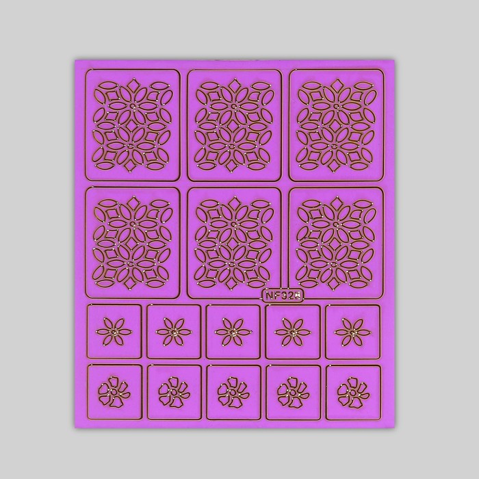 Трафарет для ногтей "Цветы", 16шт