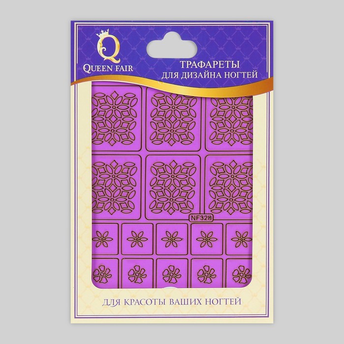 Трафарет для ногтей "Цветы", 16шт