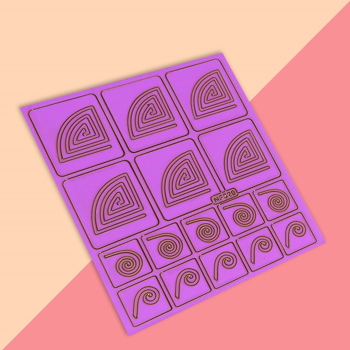 Трафарет для ногтей "Спирали", 16шт