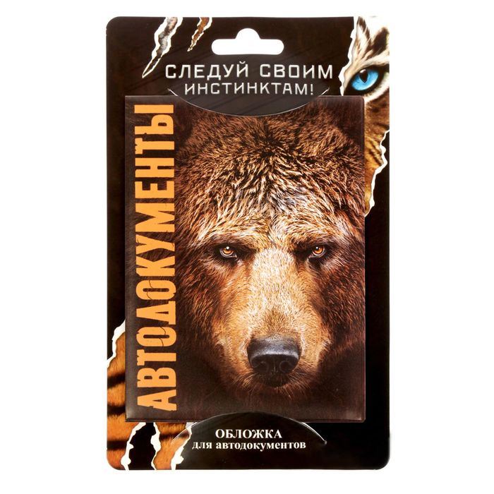 Обложка для автодокументов "Медведь"