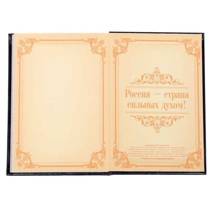 Ежедневник "Россия великая и непобедимая", экокожа, 80 листов