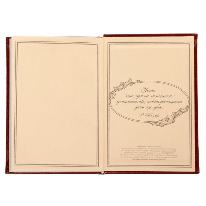 Ежедневник "История моего успеха", экокожа, 80 листов